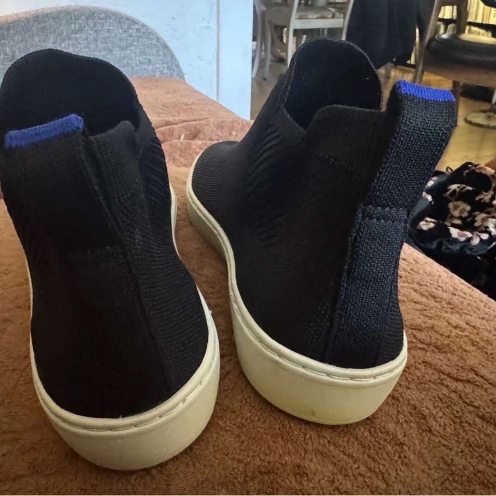 Rothy's Chelsea Ankle Boots Women's Size 9 Black Knit Comfortable Cozy Casual - Picture 3 of 10